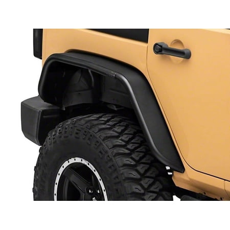 Officially Licensed Jeep 07-18 Jeep Wrangler JK Tubular Fender Flares w/ Jeep Logo- Rear