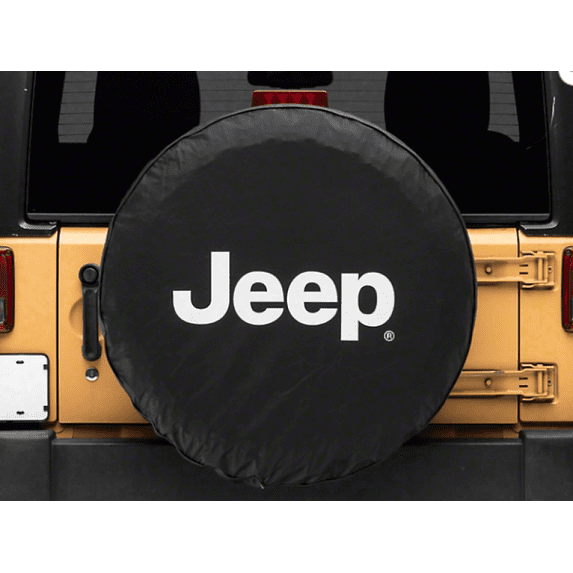 Officially Licensed Jeep oljJ157893C Officially Licensed 31 in. White Logo Spare Tire Cover for 1966-2018 Jeep Wrangler