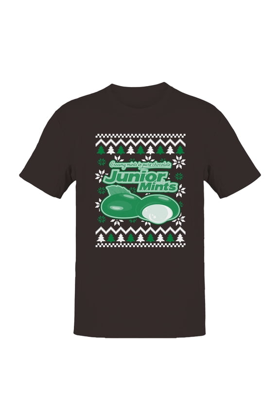 Officially Licensed Junior Mints Minty Holiday Design Men's T-shirt
