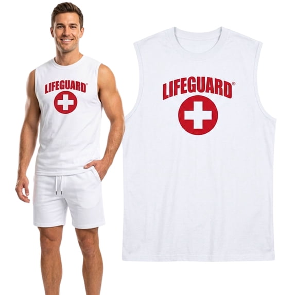 Officially Licensed Lifeguard Muscle Tank, Tee Shirt For Men, Adults, Unisex.