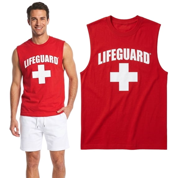 Officially Licensed Lifeguard Muscle Tank, Tee Shirt For Men, Adults, Unisex.