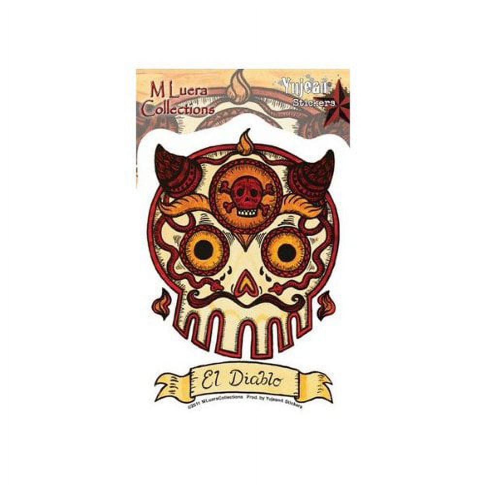 Officially Licensed, Maryann Luera - El Diablo Day of The Dead Skull - Vinyl Sticker Decal