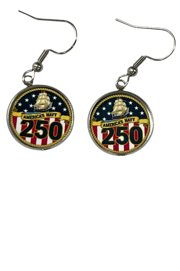 Michelle Marie's Limited Edition 250th Anniversary Military Drop Earrings Army, Navy, Marine | Officially Licensed
