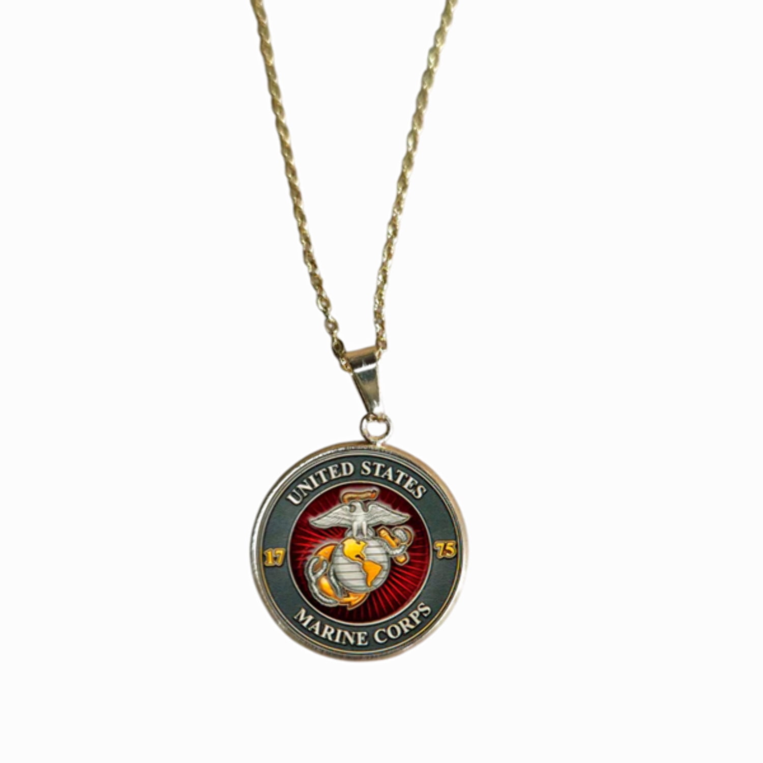 Officially Licensed Military Pendant Necklace in Gold or Silver - Gift Packed, Handmade, Stainless Steel