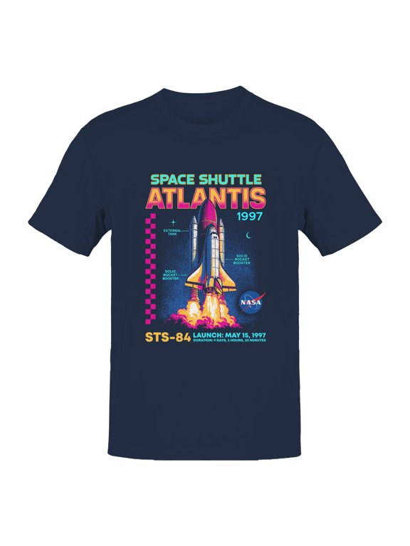Officially Licensed NASA Atlantis Space Shuttle 1997 Launch Men's T-shirt