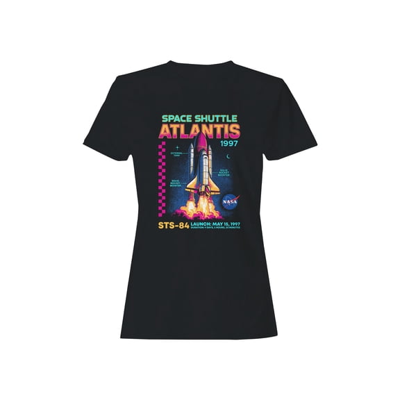 Officially Licensed NASA Atlantis Space Shuttle 1997 Launch Women's T-shirt