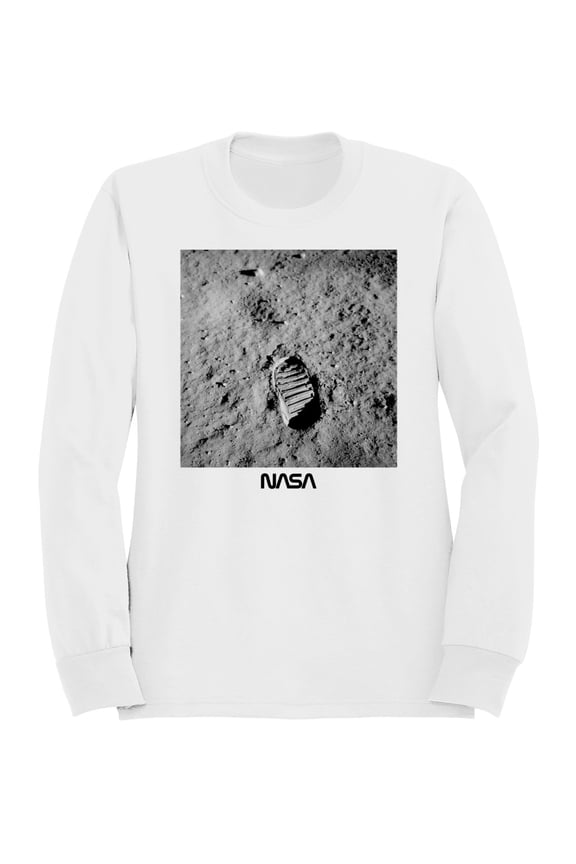 Officially Licensed NASA Moon Landing Footprint Monument Men's Sweatshirt