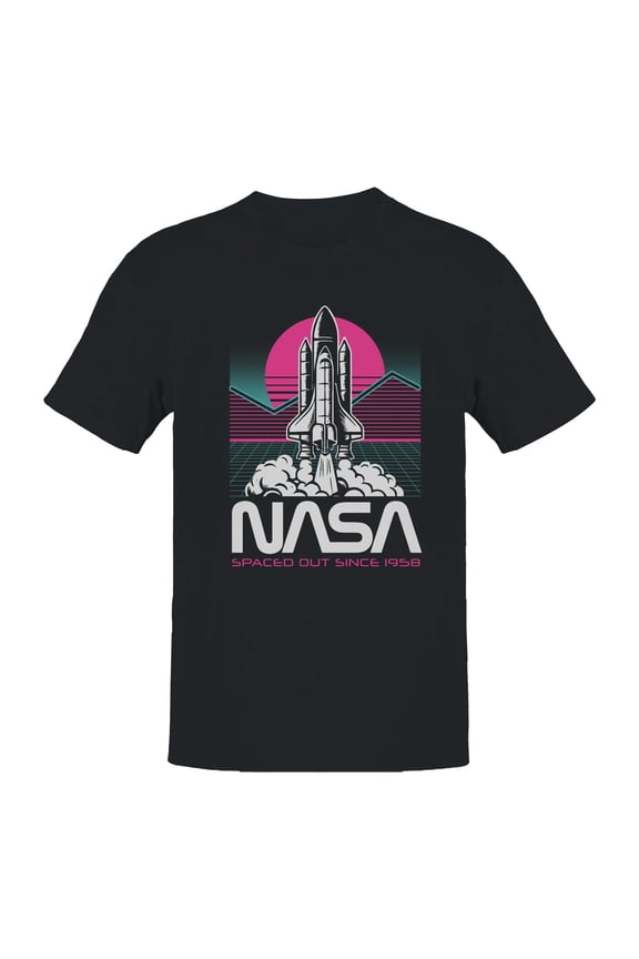 Officially Licensed NASA Retro Rocket Launch Men's T-shirt