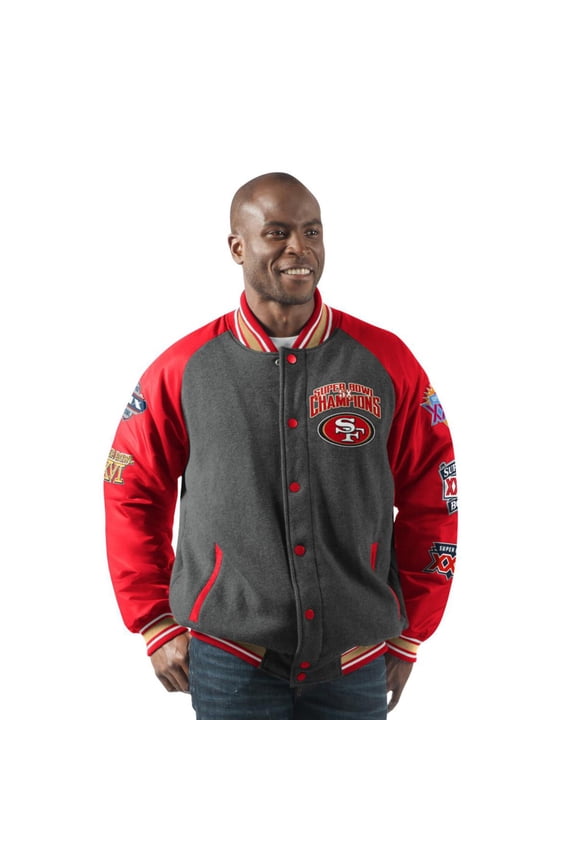 Officially Licensed NFL Men's Power Hitter Varsity Jacket by Glll