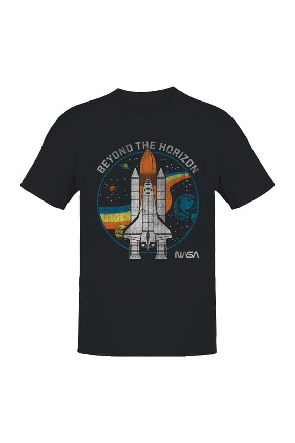 Officially Licensed Nasa Beyond the Horizon Space Shuttle Men's T-shirt
