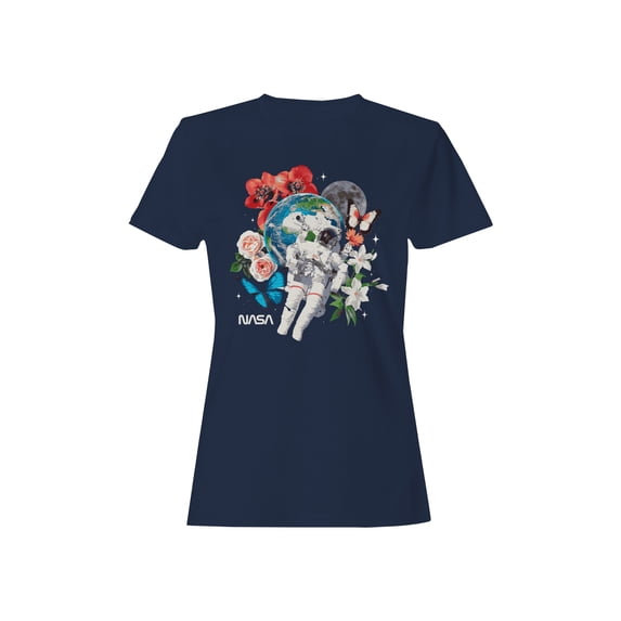 Officially Licensed Nasa Cosmic Exploration with Nature Women's T-shirt