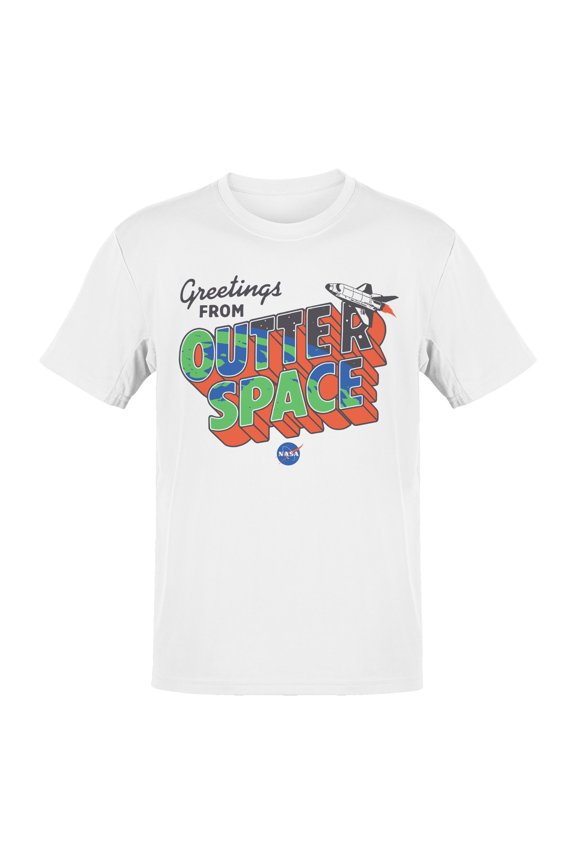 Officially Licensed Nasa Greetings from Outer Space Adventure Men's T-shirt