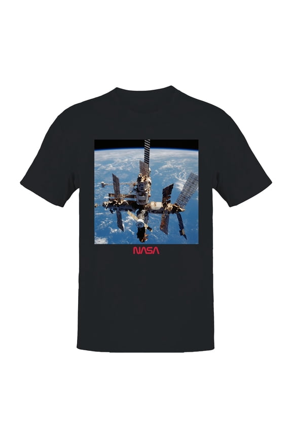 Officially Licensed Nasa Mir Space Station in Orbit Men's T-shirt