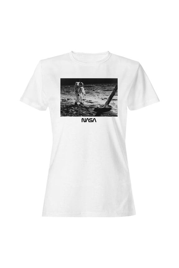 Officially Licensed Nasa Moon Landing Astronaut Scene Women's T-shirt