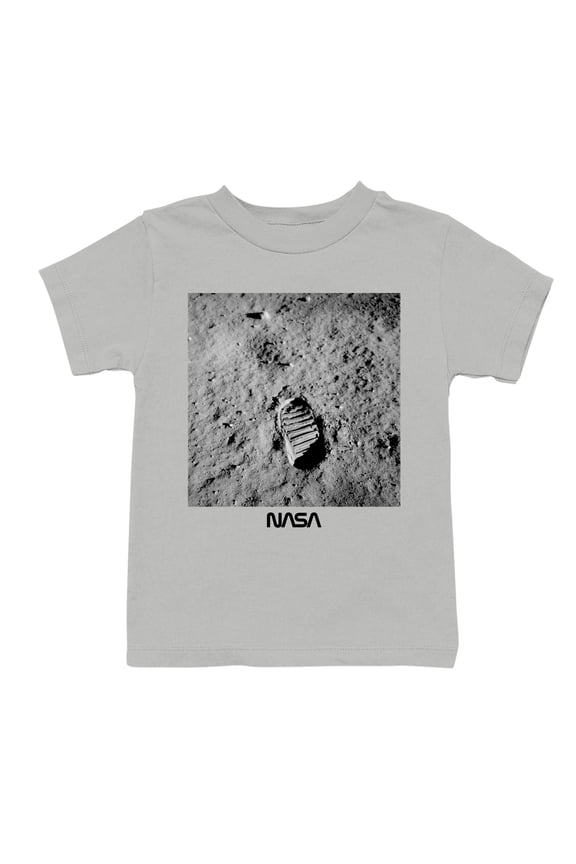 Officially Licensed Nasa Moon Landing Footprint Monument Youth's T-shirt