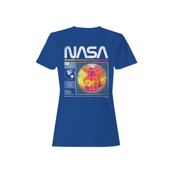Officially Licensed Nasa Retro Globe Design 1958 Women's T-shirt