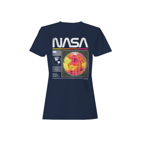 Officially Licensed Nasa Retro Globe Design 1958 Women's T-shirt