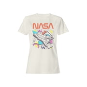 Officially Licensed Nasa Retro NASA Shuttle Illustration Womens T-shirt