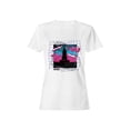 thumbnail image 1 of Officially Licensed Nasa Retro Neon Rocket Launch Design Women's T-shirt, 1 of 3