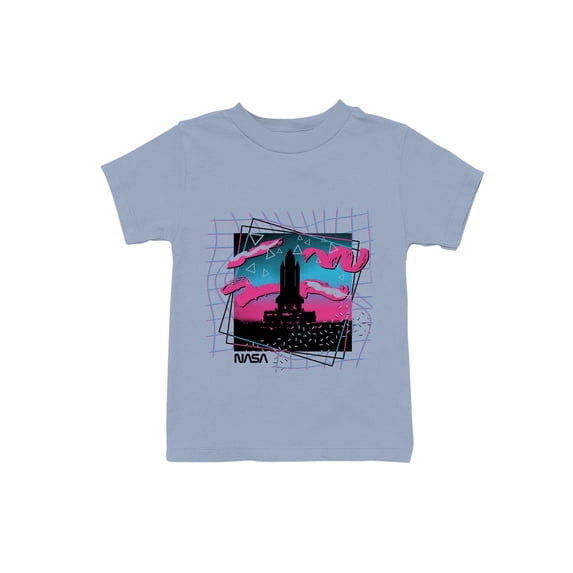 Officially Licensed Nasa Retro Neon Rocket Launch Design Youth's T-shirt