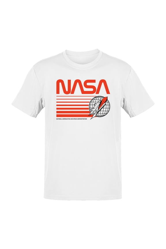 Officially Licensed Nasa Retro Rocket Emblem Men's T-shirt