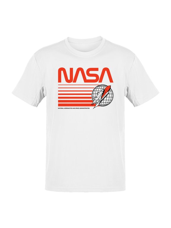 Officially Licensed Nasa Retro Rocket Emblem Men's T-shirt