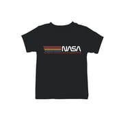Officially Licensed Nasa Retro Stripes Logo Youths T-shirt