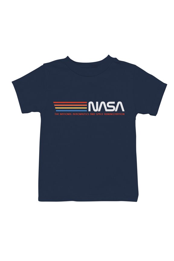 Officially Licensed Nasa Retro Stripes Logo Youth's T-shirt