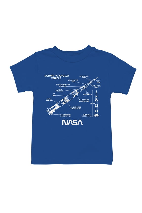 Officially Licensed Nasa Saturn V Rocket Diagram Youth's T-shirt