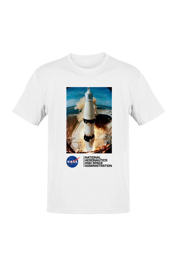 Officially Licensed Nasa Saturn V Rocket Launch Art Men's T-shirt