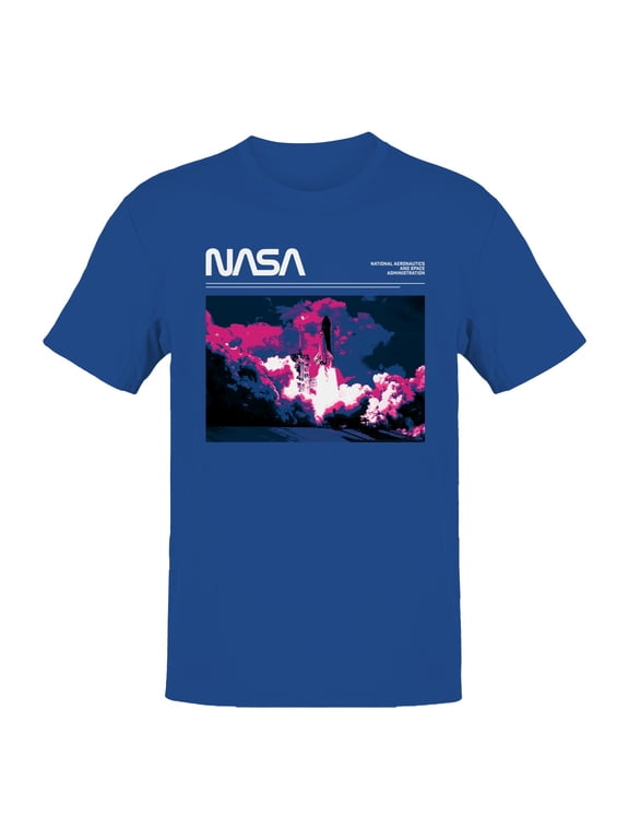 Officially Licensed Nasa Space Shuttle Neon Launch Men's T-shirt