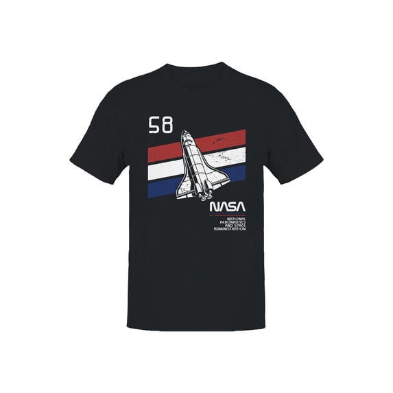 Officially Licensed Nasa Space Shuttle Vintage 58 Design Men's T-shirt