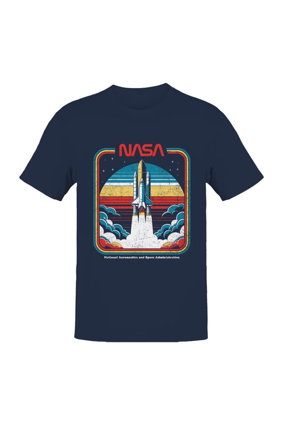 Officially Licensed Nasa Vintage Space Shuttle Blastoff Men's T-shirt