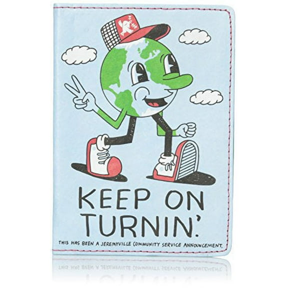Officially Licensed ORIGINAL Artwork Dynomighty Men's Mighty Passport KEEP ON TURNIN - Travelers of the World Unite