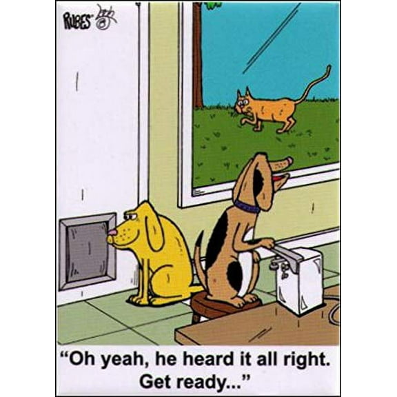 Officially Licensed Original Inc. Rubes Dog Cartoon Refrigerator Magnet, Comic Theme