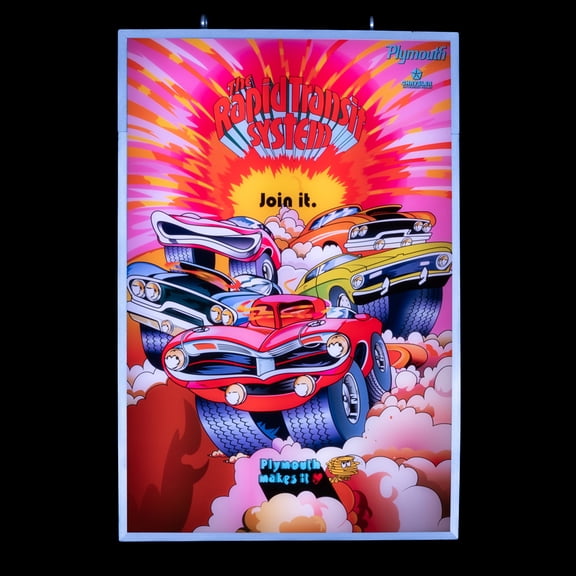 Officially Licensed Plymouth Rapid Transit System LED Light-Up Aluminum Sign Cuda Road Runner Duster GTX Fury