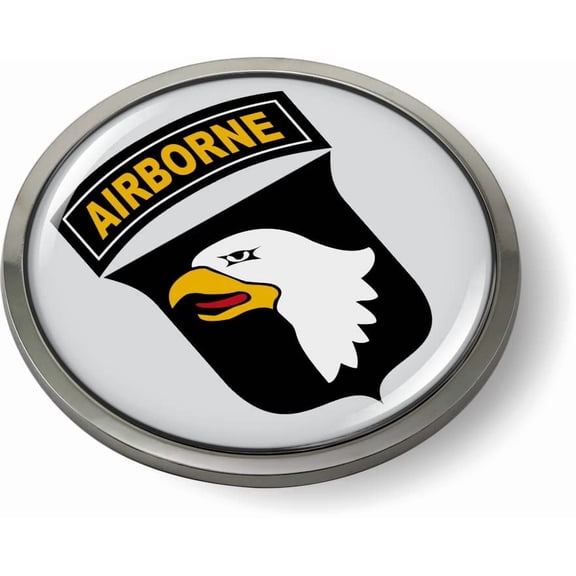 BestLicensePlateFrames U.S. Army 101st Airborne Division 3D Domed Car Emblem Badge Sticker – Plastic Bezel