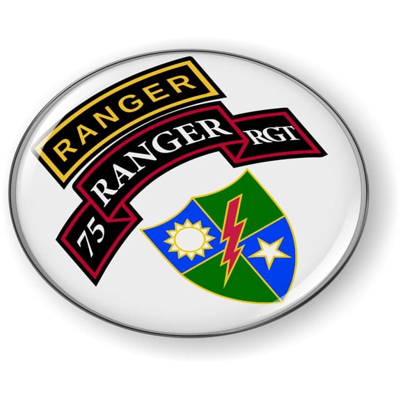 BestLicensePlateFrames - 75th Ranger Regiment U.S. Army 3D Domed CAR Emblem Badge Sticker Flexible - Official U.S. Army Licensed Product