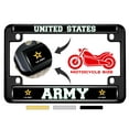 thumbnail image 1 of [Officially Licensed Product] - Motorcycle Metal License Plate Frame United States Army with Star Logo Design - Black, 1 of 7