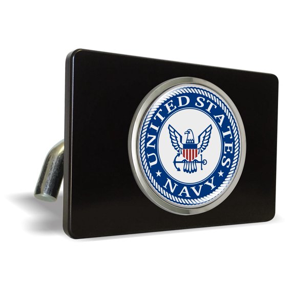 Officially Licensed U.S. Navy Metal Tow Hitch Cover with Chrome Emblem