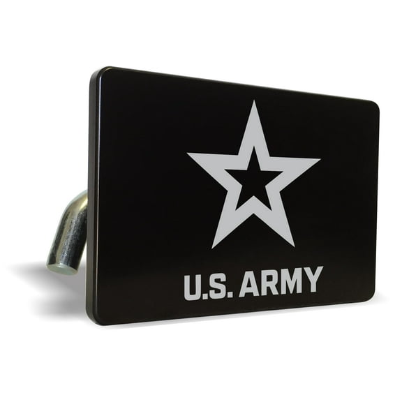 [Officially Licensed Product] - U.S. Army Star Logo (Design) Premium QuaIity Anodized Billet Aluminum Laser Etched UV Resistant Metal Trailer/Tow Hitch Cover for 2" Receivers, for Truck, SUV or Car