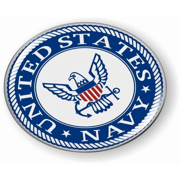BestLicensePlateFrames United States Navy Logo 3D Domed Car Emblem Badge Sticker, Flexible Design