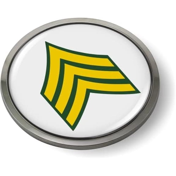 BestLicensePlateFrames U.S. Army Enlisted Rank Emblem Badge - Chrome Metal