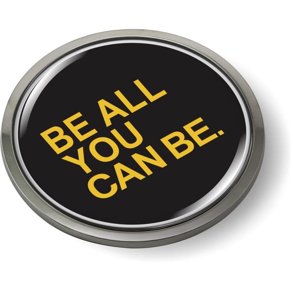 BestLicensePlateFrames - Be All You Can Be - U.S. Army Tagline 3D Domed CAR Emblem Badge Sticker Chrome Metal Bezel - Official U.S. Army Licensed Product