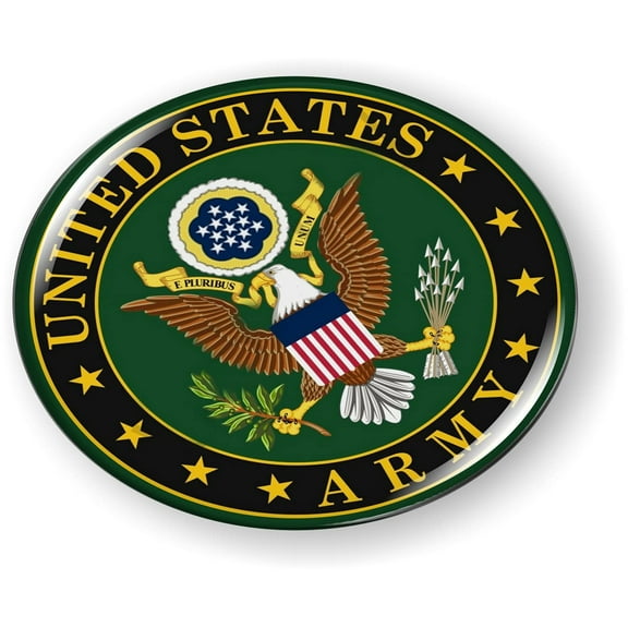 BestLicensePlateFrames - US Army 3D Domed CAR Emblem Badge Sticker Flexible - Official U.S. Army Licensed Product