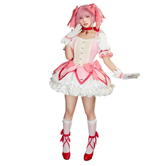 [Officially Licensed] Puella Magi Madoka Magica Costume Madoka Battle Dress Set with Accessories, M