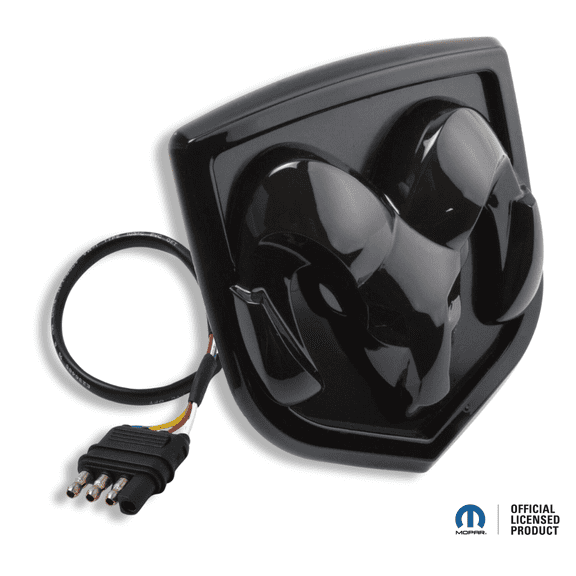 Autogem Dual Intensity Red Light-up RAM Logo Hitch Cover for 1.25" & 2" Receivers, Durable ABS | Black Finish