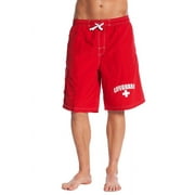 Officially Licensed Red LIFEGUARD? Mens Board Shorts Swim Trunks