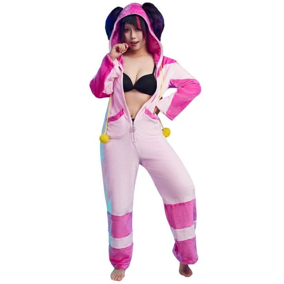 [Officially Licensed] Street Fighter 6 Juri Costume Jumpsuit Costume Onesie Pajamas Homewear, S