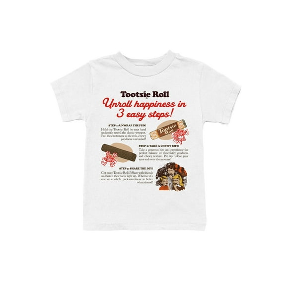 Officially Licensed Tootsie Roll Unroll Happiness : A Three-Step Experience Youth's T-shirt